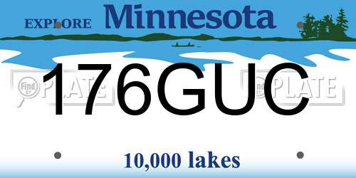 176GUC Minnesota License Plate