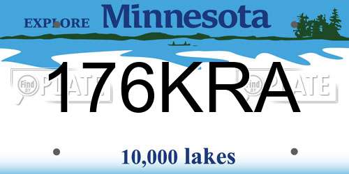 176KRA Minnesota License Plate