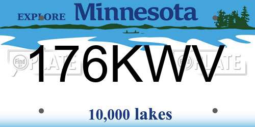 176KWV Minnesota License Plate