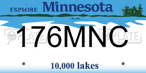 176MNC Minnesota License Plate