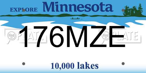 176MZE Minnesota License Plate