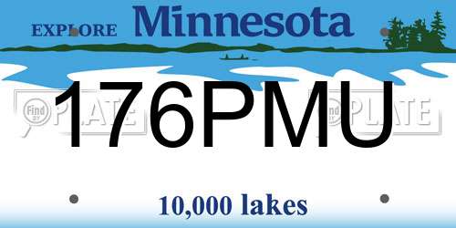 176PMU Minnesota License Plate