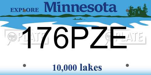 176PZE Minnesota License Plate