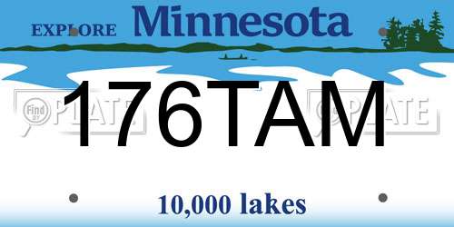 176TAM Minnesota License Plate