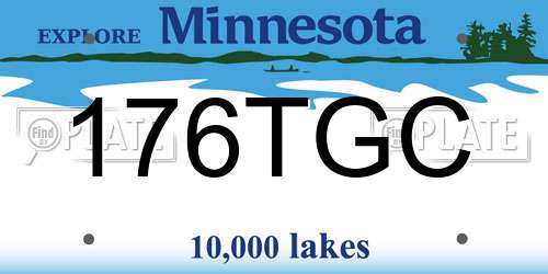 176TGC Minnesota License Plate
