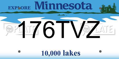 176TVZ Minnesota License Plate