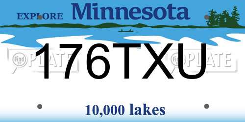 176TXU Minnesota License Plate