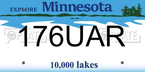 176UAR Minnesota License Plate