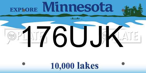 176UJK Minnesota License Plate