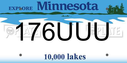 176UUU Minnesota License Plate