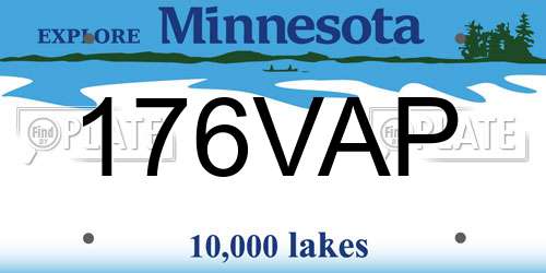 176VAP Minnesota License Plate