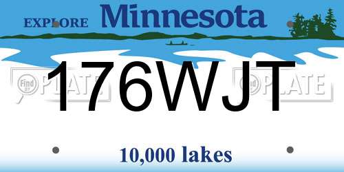 176WJT Minnesota License Plate