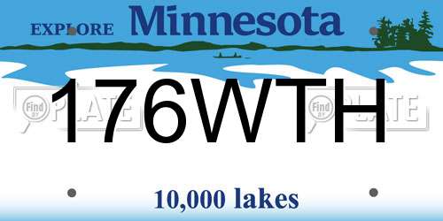 176WTH Minnesota License Plate