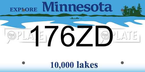 176ZD Minnesota License Plate