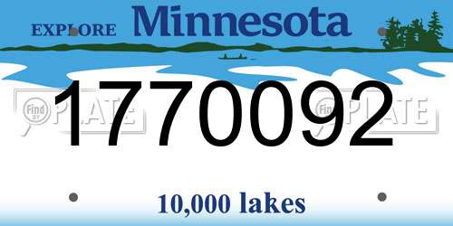 1770092 Minnesota License Plate