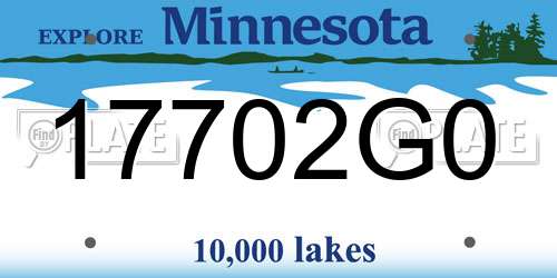 17702G0 Minnesota License Plate