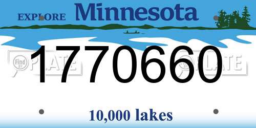 1770660 Minnesota License Plate