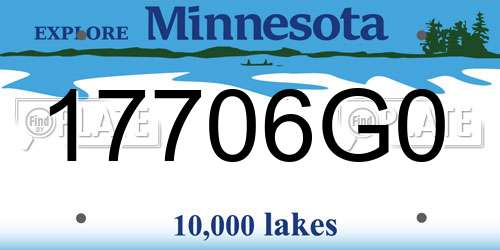 17706G0 Minnesota License Plate