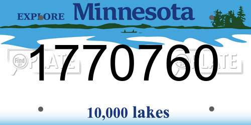 1770760 Minnesota License Plate