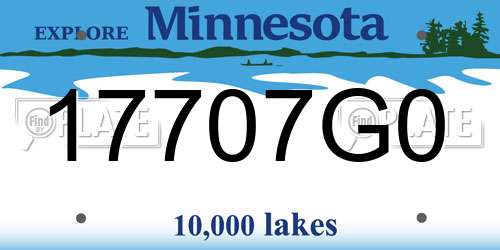 17707G0 Minnesota License Plate
