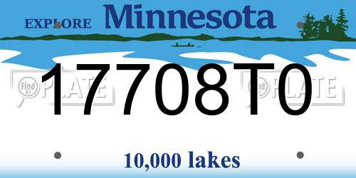 17708T0 Minnesota License Plate