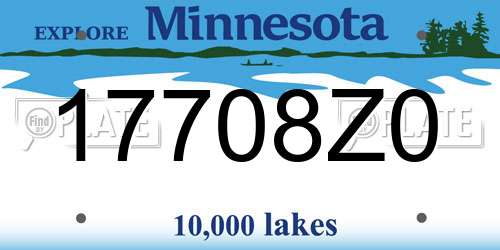 17708Z0 Minnesota License Plate