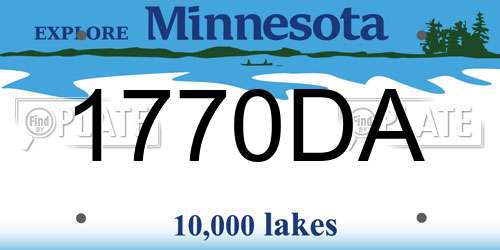 1770DA Minnesota License Plate