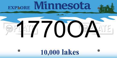 1770OA Minnesota License Plate