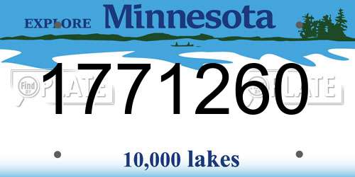 1771260 Minnesota License Plate