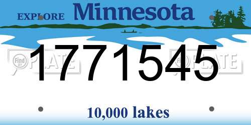 1771545 Minnesota License Plate