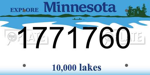 1771760 Minnesota License Plate