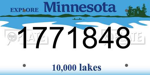 1771848 Minnesota License Plate