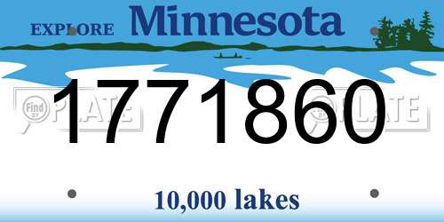 1771860 Minnesota License Plate