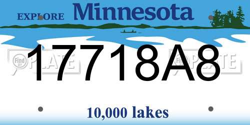 17718A8 Minnesota License Plate