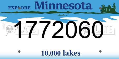 1772060 Minnesota License Plate