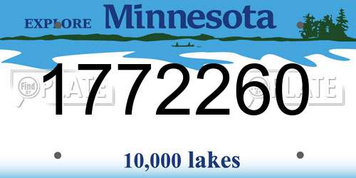1772260 Minnesota License Plate