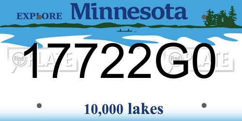 17722G0 Minnesota License Plate