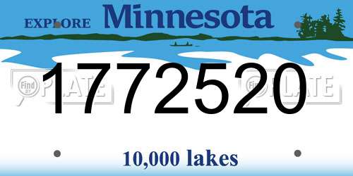 1772520 Minnesota License Plate