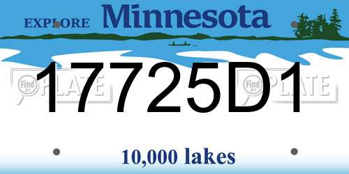 17725D1 Minnesota License Plate