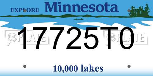 17725T0 Minnesota License Plate