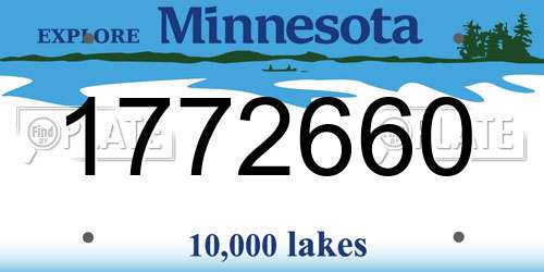 1772660 Minnesota License Plate