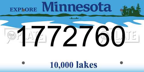 1772760 Minnesota License Plate
