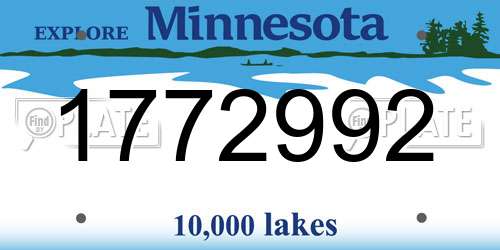 1772992 Minnesota License Plate