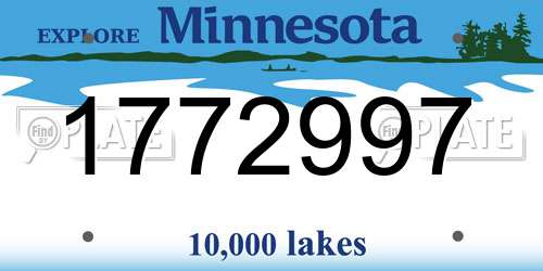 1772997 Minnesota License Plate