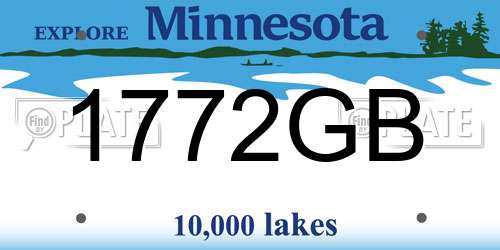 1772GB Minnesota License Plate