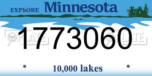 1773060 Minnesota License Plate