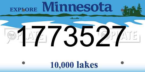 1773527 Minnesota License Plate