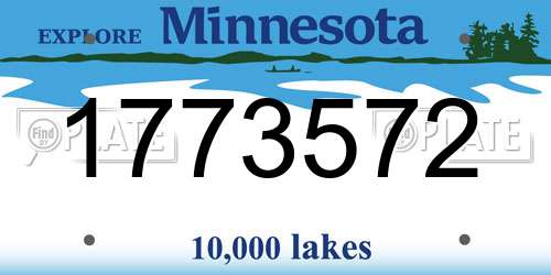 1773572 Minnesota License Plate
