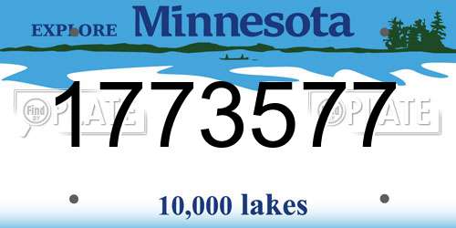 1773577 Minnesota License Plate