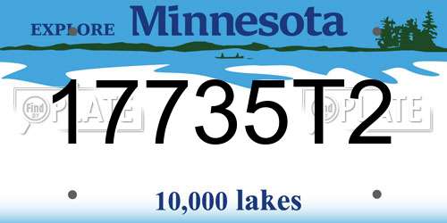 17735T2 Minnesota License Plate